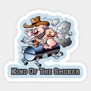 King Of The Smoker Pork Pig Barbeque Grill Cartoon Sticker